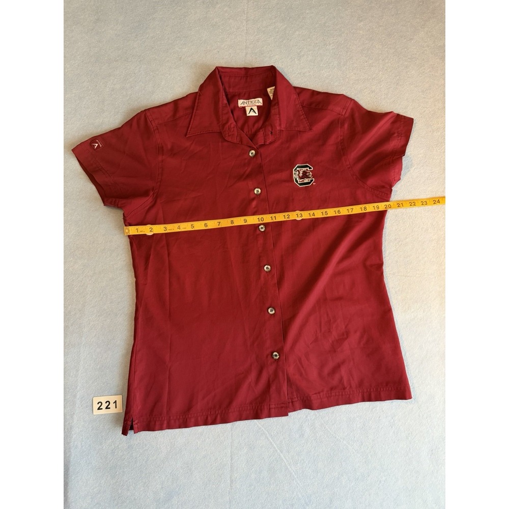 Women's Antigua Medium Button Up Short Sleeve Shirt USC Gamecocks Size M